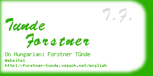tunde forstner business card