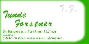 tunde forstner business card